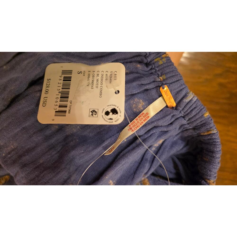 Nwt Free People Chloe Mixed Print Back Cutout Top - Picture 5 of 8